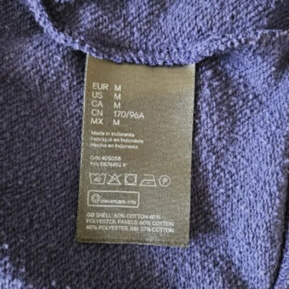 Divided H&M Basic Navy Blue Half-Zip Crop Sweatshirt Red White Stripes Medium - Picture 6 of 6